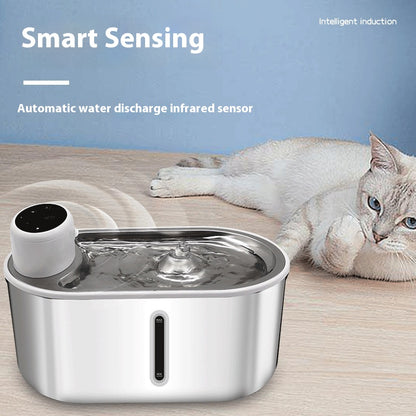 Fuente de Agua Infrarroja para Mascotas de Acero Inoxidable